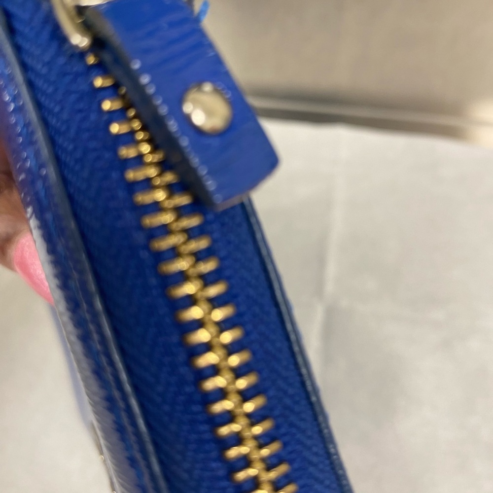 Kate Spade Glossy Cobalt Wallet Zipper Around - Picture 7 of 10